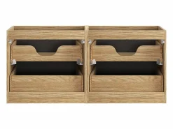 Petits-Meubles Mueble doble lavabo encastrado 120cm 4 cajones Elora y madera Negro Best