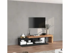 Mueble extensible para TV Chronos con 1 puerta abatible antracita/roble 190/350x40x51 cm^ Outlet