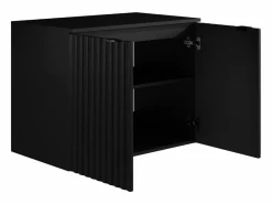 Mueble flotante bajo lavabo estriado , L80 cm, ZILGA^Vente-unique