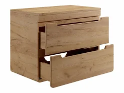 Vente-unique Mueble De Lavabo|Mueble flotante con tablero para lavabo - 80 cm - Natural claro - ARUBA