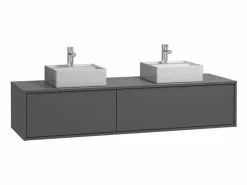 Mueble flotante de baño con lavabo doble, , Ancho 150 x A32 cm, ISAURE^Vente-unique Best
