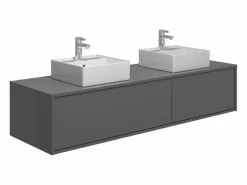 Mueble flotante de baño con lavabo doble, , Ancho 150 x A32 cm, ISAURE^Vente-unique Best