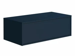 Vente-unique Mueble flotante de baño con lavabo sencillo, color , 2 cajones, 94 cm, TEANA Azul oscuro Online