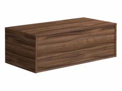 Mueble flotante de baño en tonos naturales oscuros y antracita, 2 cajones, TEANA^Vente-unique Outlet