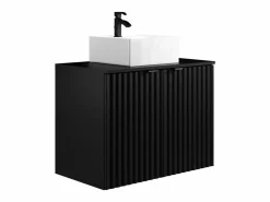 Mueble flotante de baño rayado con lavabo sobre encimera, L80 cm, ZILGA^Vente-unique Hot