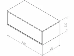 Mueble flotante para lavabo en color azul, L94 cm, TEANA^Vente-unique
