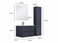 Mueble individual + lavabo + espejo + columna SORRENTO^ Clearance