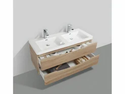 STANO Mueble Lavabo + Lavabo Doble 120 cm MONTADO - Roble Claro PIACENZA Color natural claro Online