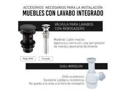 STANO Mueble De Baño Con Doble Lavabo|Mueble Lavabo + Lavabo 120 cm MONTADO - Roble Claro VERONA