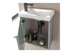 Mueble lavabo AVA + espejo + grifería^ Hot