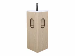 Mueble lavabo de esquina SORRENTO con lavabo de resina Marru00f3n