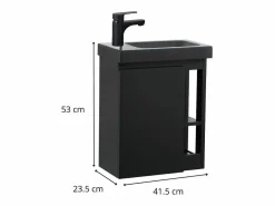 Mueble lavabo de pared HAMPTON de resina negra^ Hot