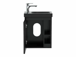 Mueble lavabo de pared HAMPTON de resina negra^ Hot