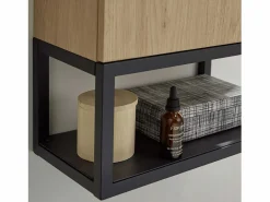 Mueble lavabo de pared NOVA de metal y madera con lavabo de resina de 40x50cm^ Clearance