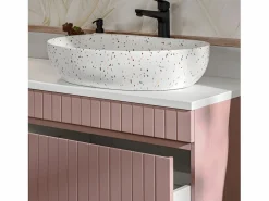 Petits-Meubles Mueble lavabo doble 140 cm 2 nichos Zelie do y Blanco Rosa Clearance