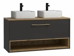 Vente-unique Mueble De Baño Con Doble Lavabo|Mueble lavabo doble a instalar - - baño - 60 cm - YANGRA