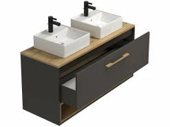 Mueble lavabo doble a instalar con mueble espejo - baño - 120 cm - YANGRA^Vente-unique Sale