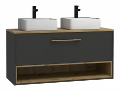 Mueble lavabo doble a instalar con mueble espejo - baño - 120 cm - YANGRA^Vente-unique Sale