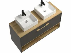 Mueble lavabo doble a instalar con mueble espejo - baño - 120 cm - YANGRA^Vente-unique Sale