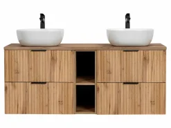 Petits-Meubles Mueble De Baño Con Doble Lavabo|Mueble lavabo doble 140cm 2 nichos Adriel Madera