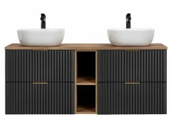 Petits-Meubles Mueble De Baño Con Doble Lavabo|Mueble lavabo doble 140cm 2 nichos Adriel y Madera