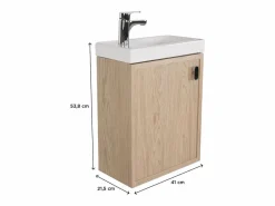 Mueble lavabo FRAME de roble Marru00f3n Outlet