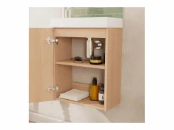 Mueble lavabo FRAME de roble Marru00f3n Outlet