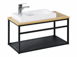 Mueble lavabo grande WILO con lavabo de resina de 60 cm Blanco Sale