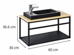Mueble De Aseo|Mueble lavabo grande WILO con lavabo de resina de 60 cm