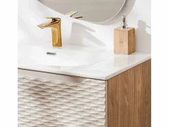 Mueble lavabo individual encastrado 60cm Elora y madera^Petits-Meubles