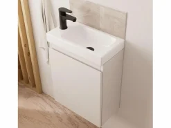Mueble lavabo LISA + espejo ovalado Blanco
