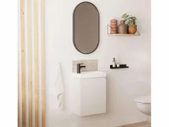 Mueble lavabo LISA + espejo ovalado Blanco