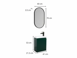 Mueble De Aseo|Mueble lavabo LISA + espejo ovalado