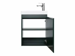 Mueble lavabo LISA + espejo + grifería Azul verdoso Hot
