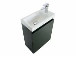 Mueble lavabo LISA + espejo + grifería Azul verdoso Hot