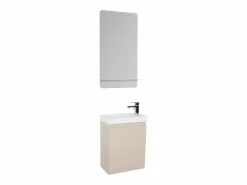 Mueble lavabo LISA + espejo + grifería Beige Clearance