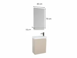 Mueble lavabo LISA + espejo + grifería Beige Clearance