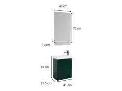 Mueble lavabo LISA + estante espejo Verde Outlet