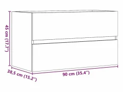 Mueble De Baño Simple|Mueble lavabo madera antigua 90x38,5x45 cm madera de ingeniería