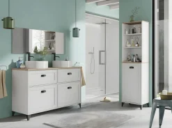 Mueble Lavabo para Baño color , Roble Cambrian - Longitud 120 x Profundidad 47 x Altura 80 cm^ New
