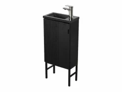 Mueble lavabo sobre patas roble-carbón STUDIO Negro Hot