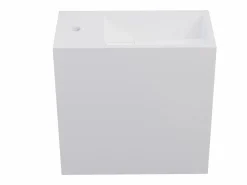 Mueble lavamanos suspendido en solid surface con estante - 40 cm - PUMORI^Shower & Design Best