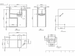 Mueble lavamanos suspendido en solid surface con estante - 40 cm - PUMORI^Shower & Design Best