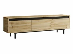 Mueble Luvio Tv Patas De Metal 160 Cm Fieltro-Negro^Venprodin