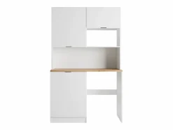 Vente-unique Mueble multifunción - Con encimera de 120 cm - Blanco y natural - CARMEO Color natural claro / Blanco Clearance