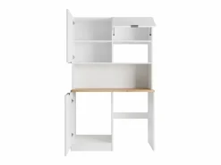 Vente-unique Mueble multifunción - Con encimera de 120 cm - Blanco y natural - CARMEO Color natural claro / Blanco Clearance