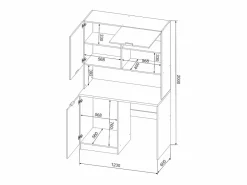 Vente-unique Mueble multifunción - Con encimera de 120 cm - Blanco y natural - CARMEO Color natural claro / Blanco Clearance