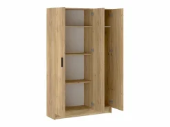 Mueble multiusos Armario Auxiliar Color Mauvella– 3 Puertas, 4 Baldas y Espacio para Escoba, Madera, Dimensiones 108x180x35 cm.^