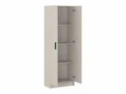 Mueble Multiusos Armario Auxiliar Color – 2 Puertas, 4 Baldas, Práctico y Funcional, Madera, 60x180x35 cm – Perfecto para Espacios Reducidos Beige