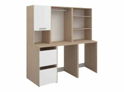 Vente-unique Mueble para 2 lavadoras - Natural claro y blanco - L176 x 184 x 66 cm - ERKANO Color natural claro / Blanco Discount
